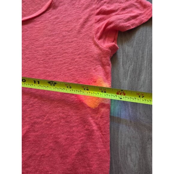 Calypso St. Barth Womens Linen T-Shirt - Small Size Coral Pink - Picture 8 of 8